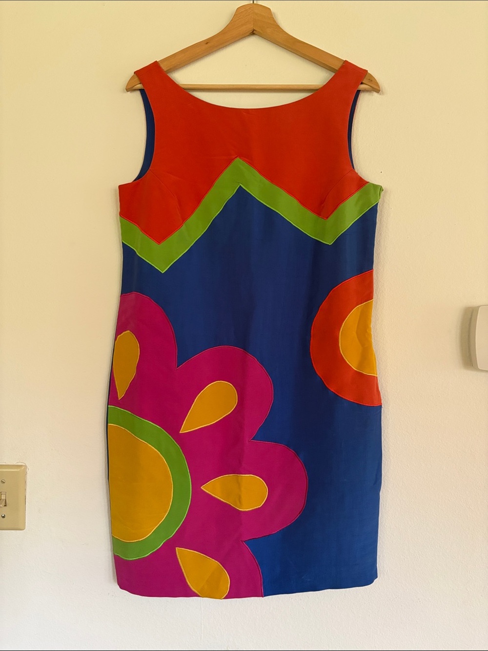 Vintage 90s y2k The Limited Silk Floral Colorblock Shift Dress